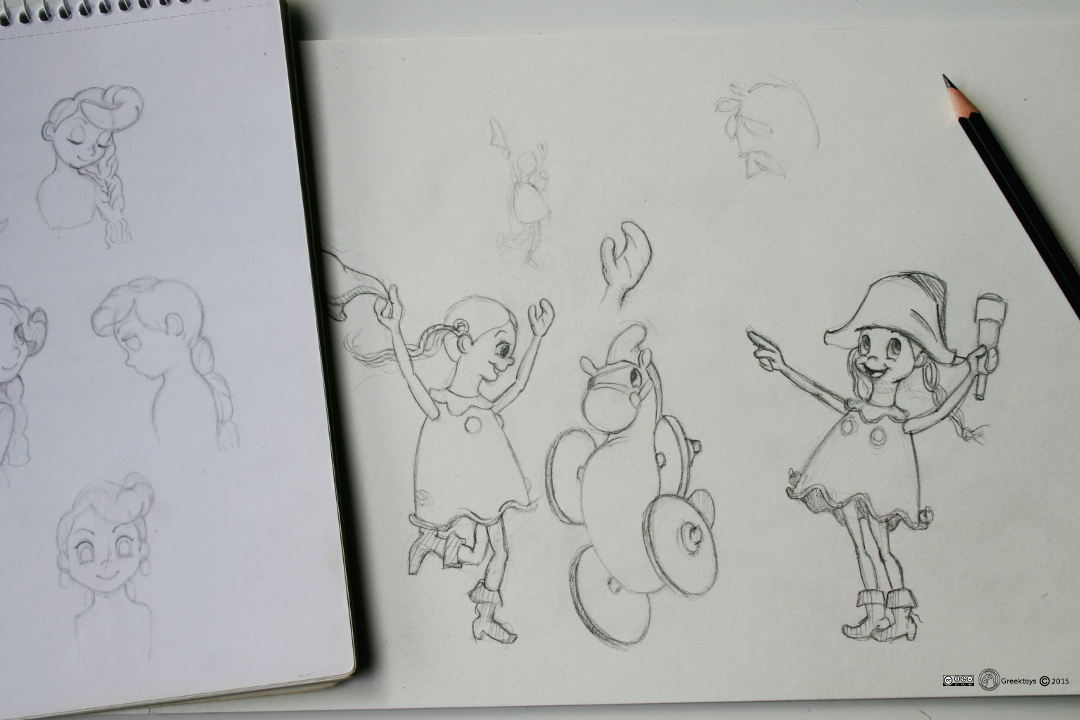 Drawing ancient toys Valios Lily